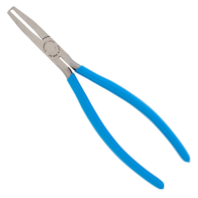 Channellock 748 8-Inch Long Reach End Cutting Pliers | Nipper End Cutter with Extra Long Flat Nose | Designed for Hard to Reach Places | Forged from High Carbon Steel | Made in the USA , Blue - Image 1